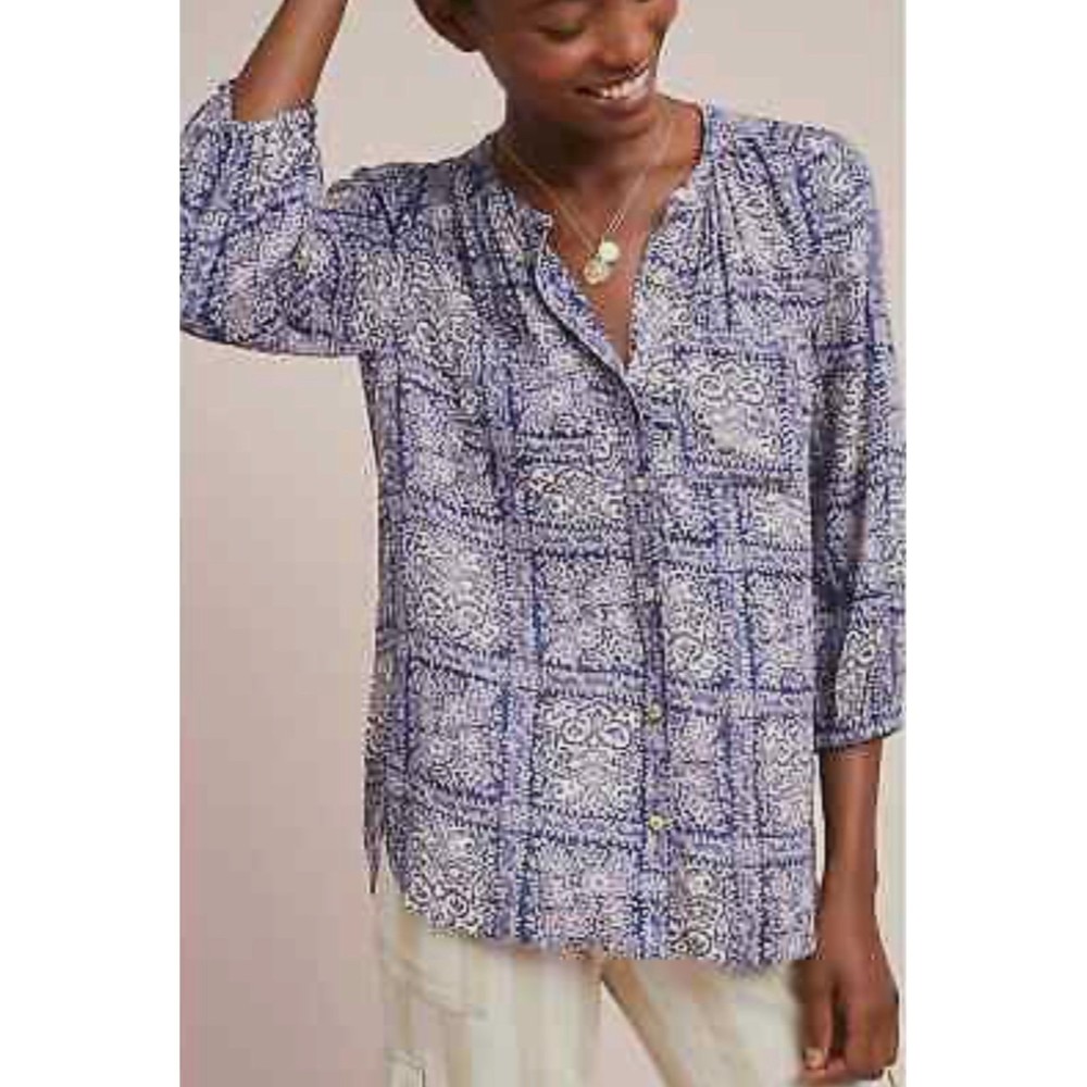 AKEMI + KIN Purple Coconino 3/4 Sleeve Blouse